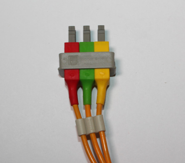 3-adriges Elektrodenkabel mit Clip, IEC, Kabel orange